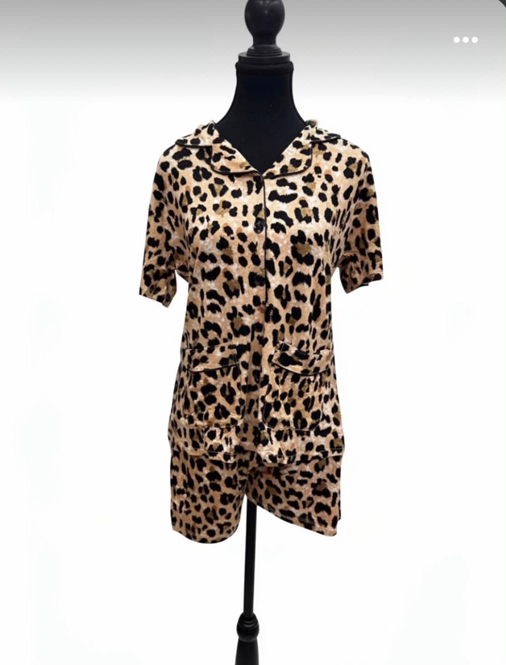 pigiama animalier collo a camicia