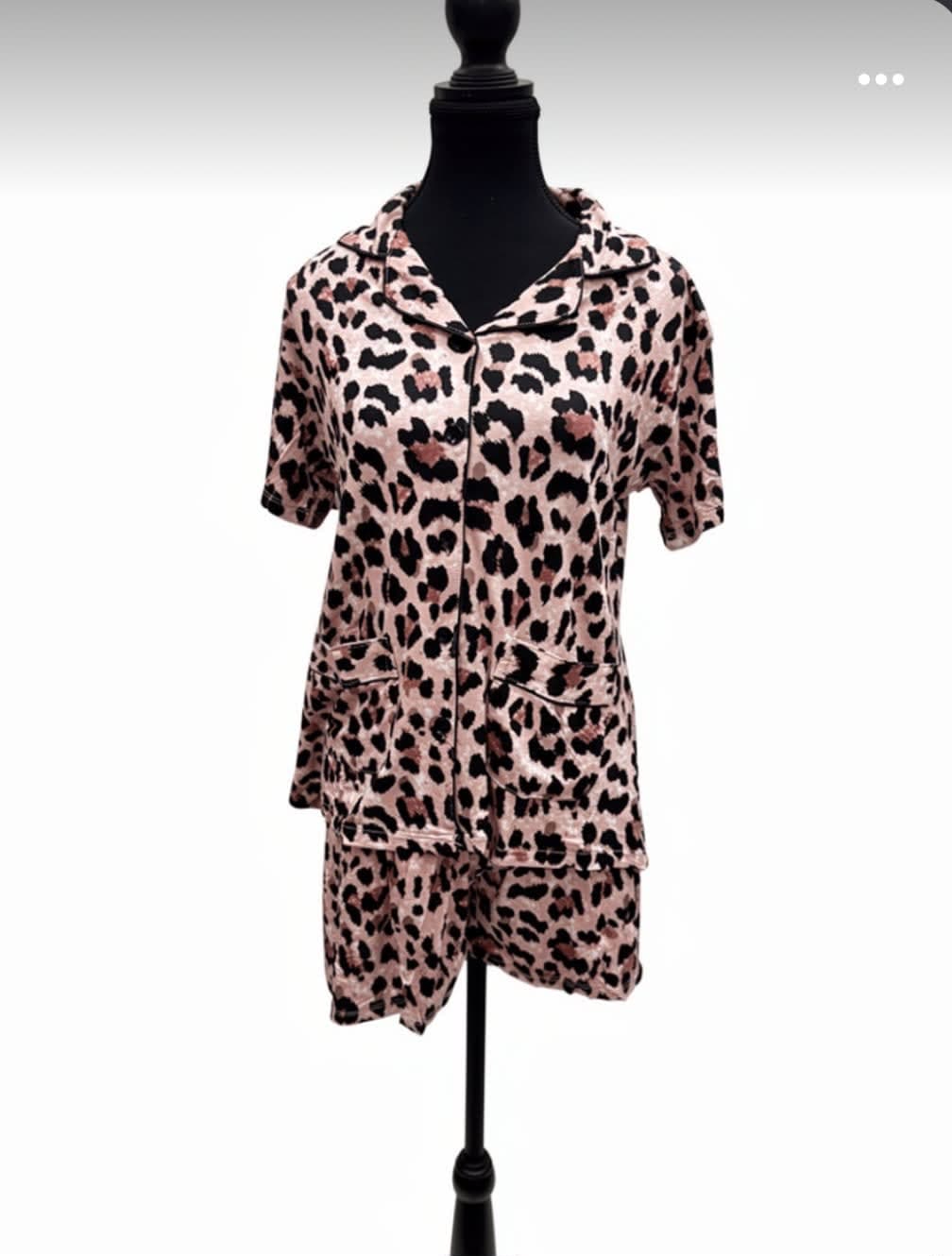 pigiama animalier collo a camicia